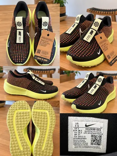 Zapatillas Nike Interact Run Flyknit Negras y Amarillas - miniatura 2