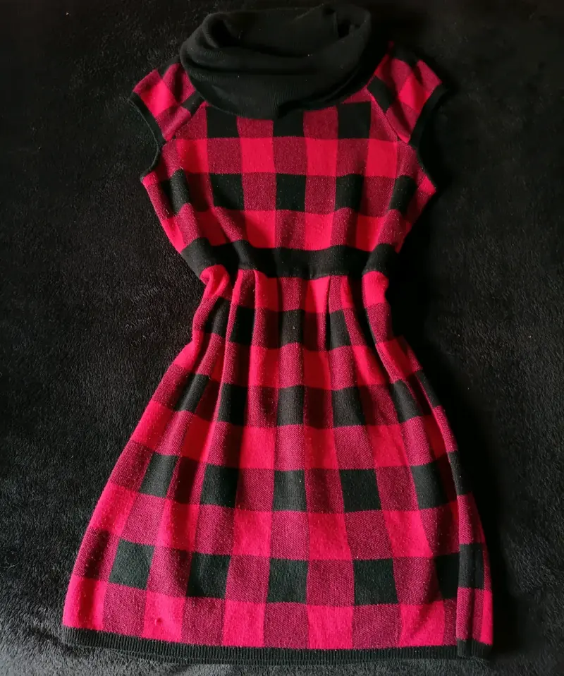 Vestido tartán de cuadros rojos y negros - 2