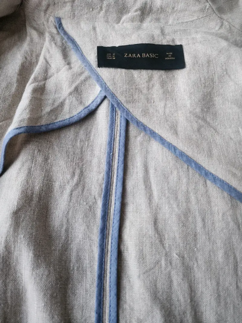 Chaleco Largo Beige Zara Basic para Mujer - 4