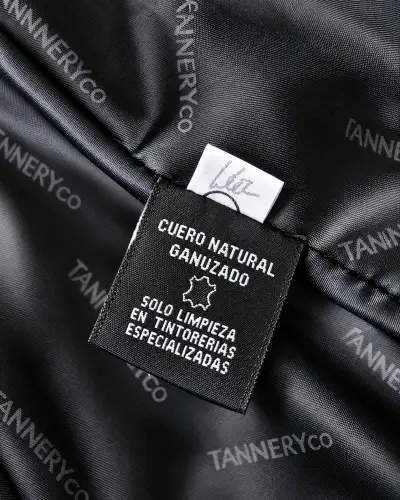 Abrigo largo de cuero legítimo, negro Tannery Co - miniatura 3