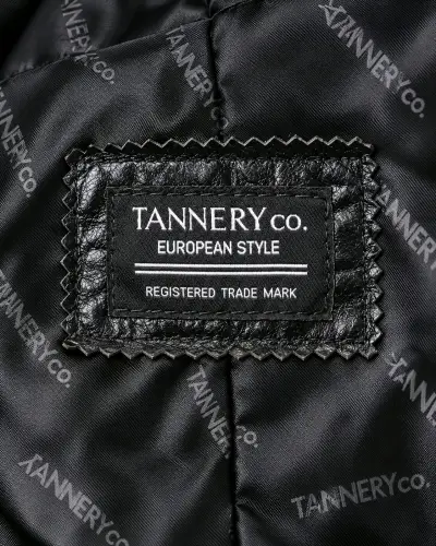 Abrigo largo de cuero legítimo, negro Tannery Co - miniatura 4