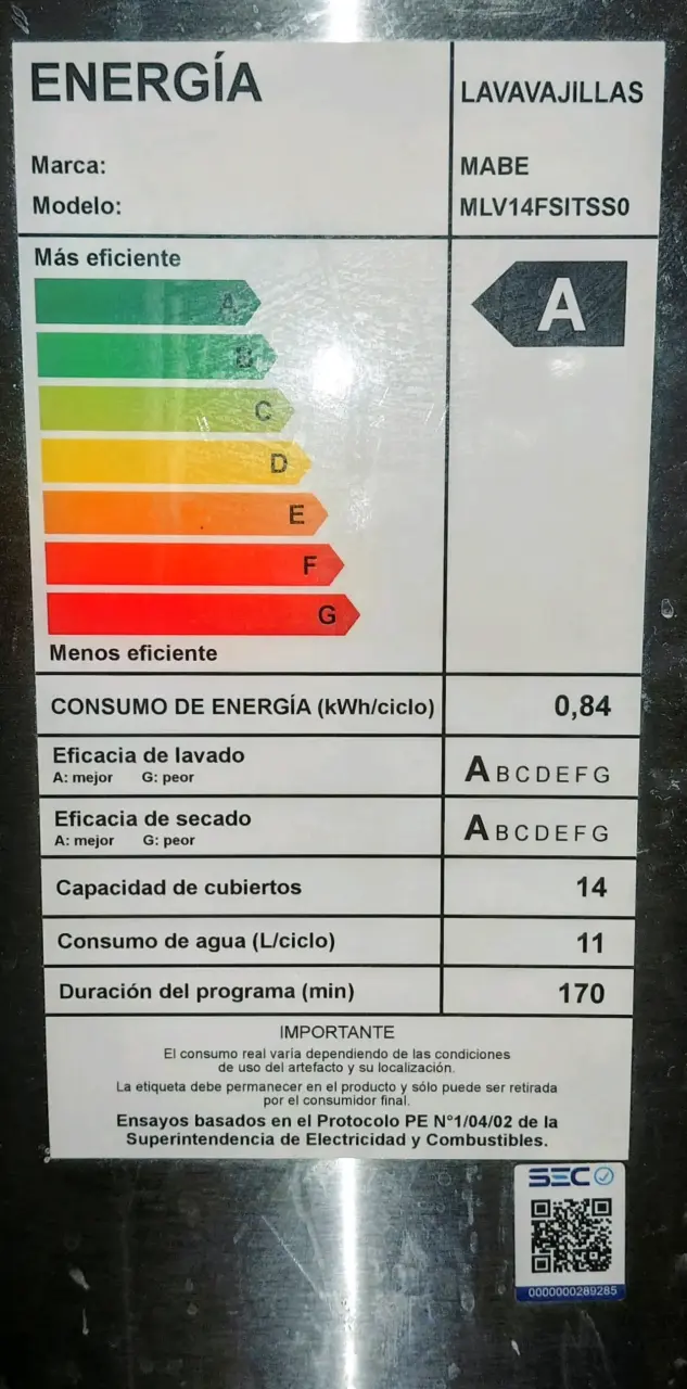 Lavavajillas Mabe Inoxidable 14 Cubiertos - 3