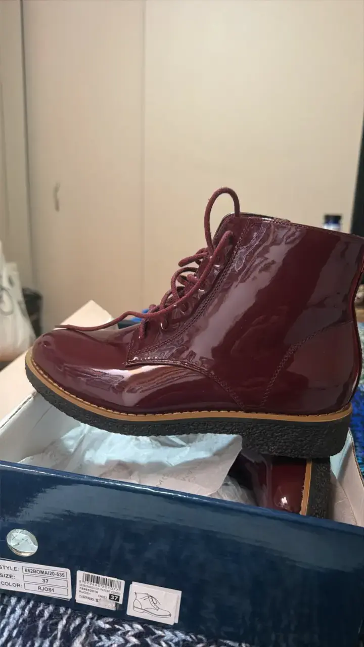 Botines de charol burdeos para mujer - 3