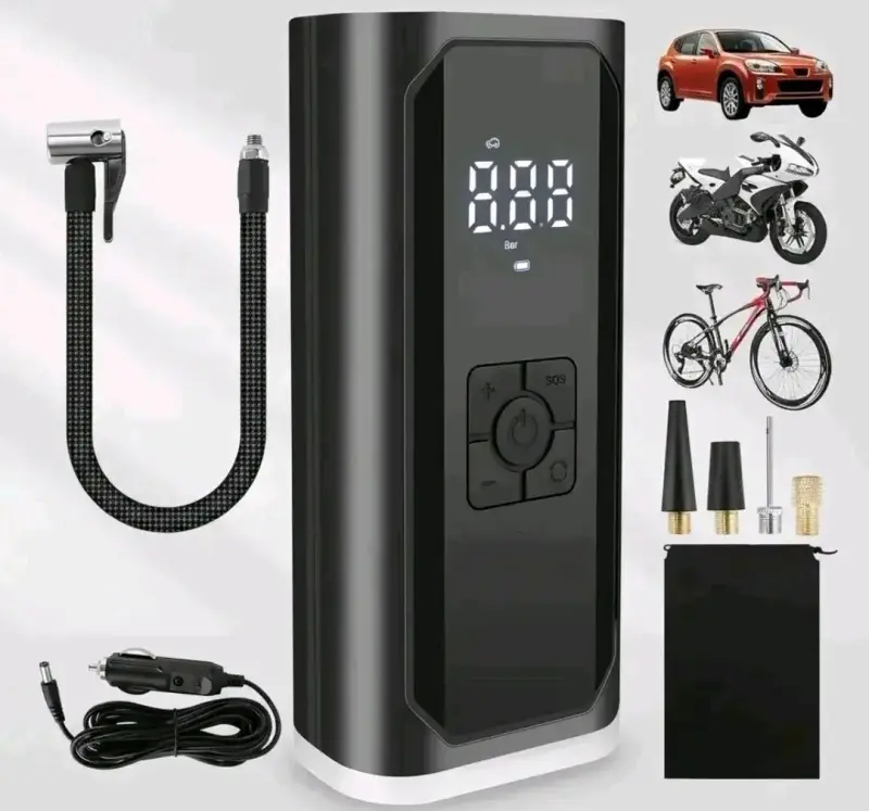 Inflador de Aire Portátil Digital para Autos y Bic