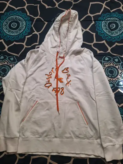 Polerón con capucha Diadora blanco y naranja - miniatura 1