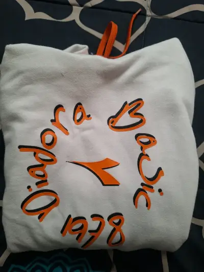 Polerón con capucha Diadora blanco y naranja - miniatura 2