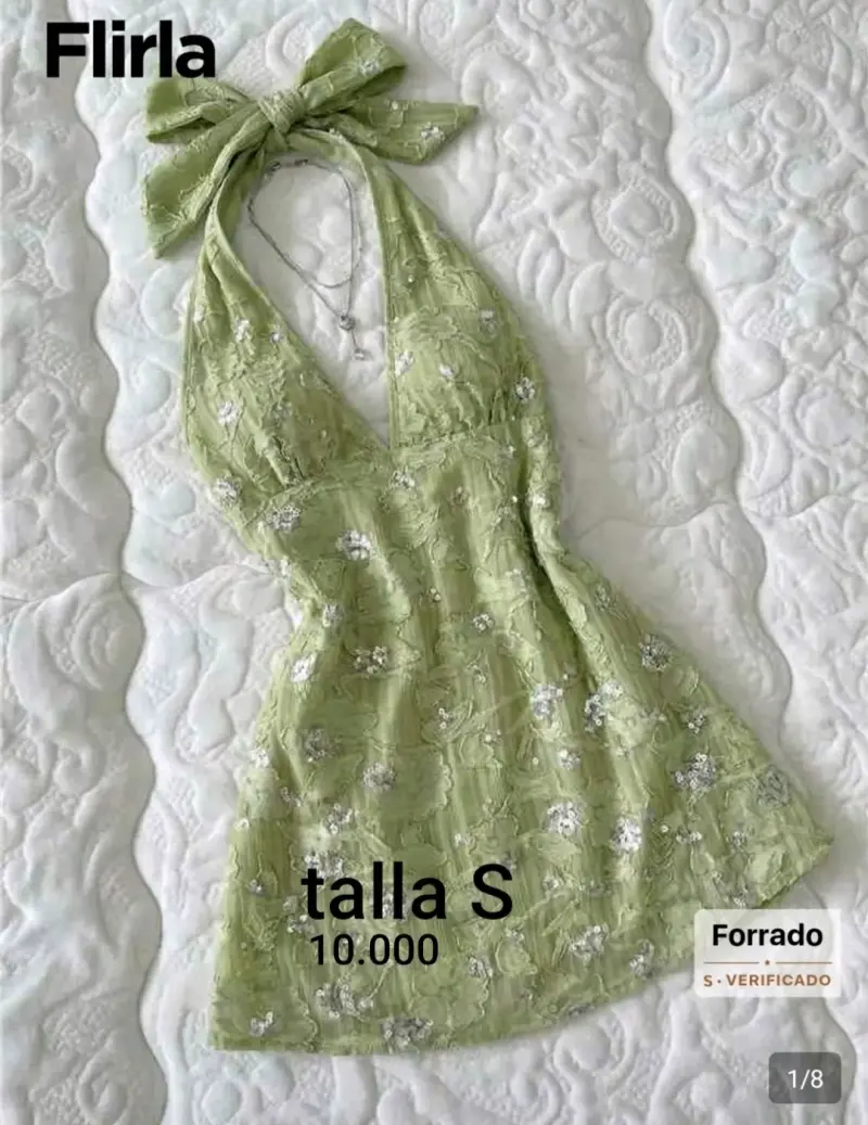 Vestido verde con lentejuelas talla S
