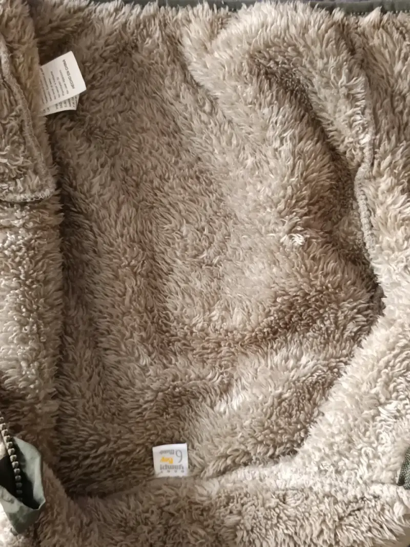 Chaqueta de niño peluda verde con bolsillo - 2