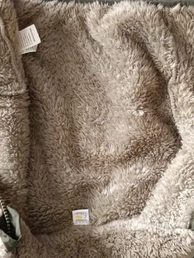 Chaqueta de niño peluda verde con bolsillo - miniatura 2
