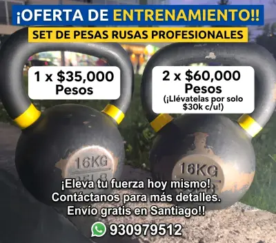Set de Pesas Rusas Profesionales (Kettlebell)16KG - miniatura 1