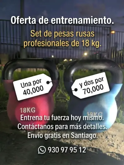 Set de Pesas Rusas Profesionales (Kettlebell)16KG - miniatura 2