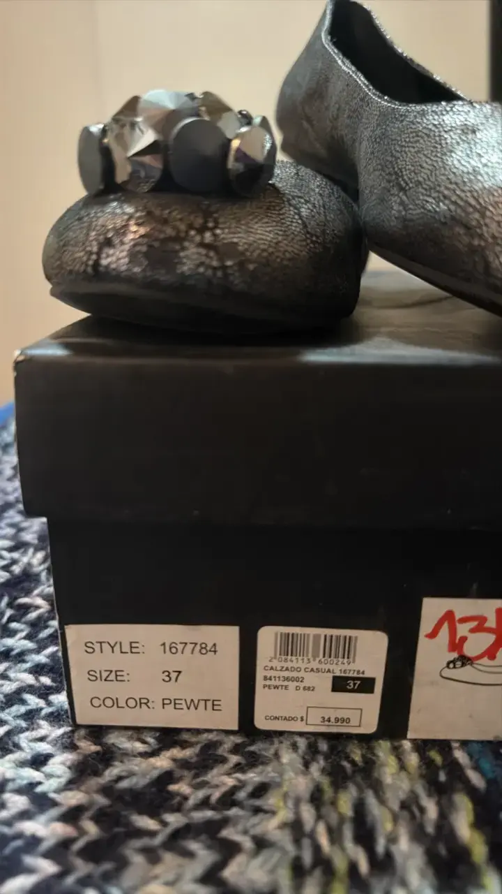 Zapatos planos con adorno brillante talla 37 - 4