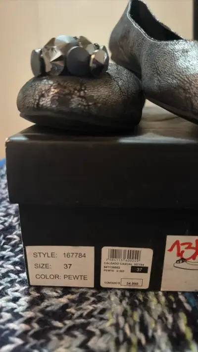 Zapatos planos con adorno brillante talla 37 - miniatura 4