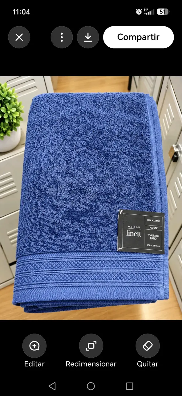Toalla de baño azul 100% algodón Maison Linett - 1