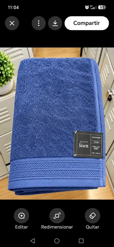 Toalla de baño azul 100% algodón Maison Linett - miniatura 1