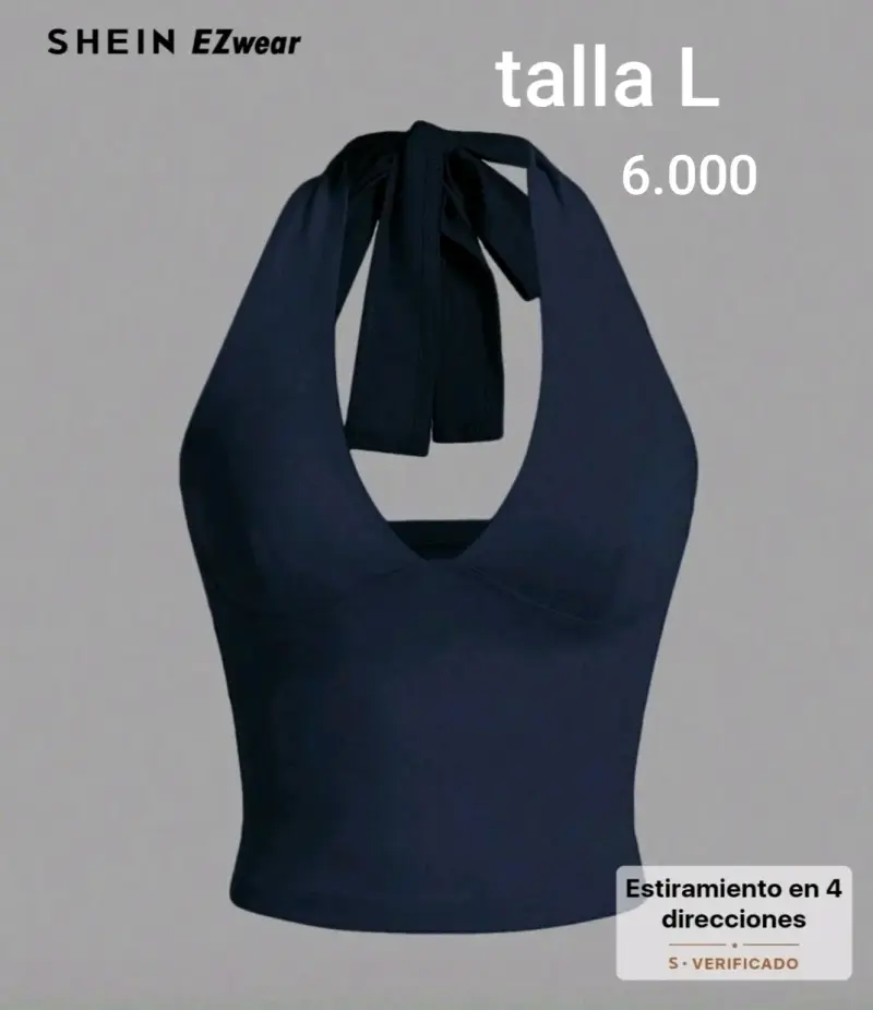 Top azul marino Shein EZwear talla L