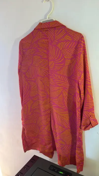 Blazer estampado rosa y naranja talla M - miniatura 4