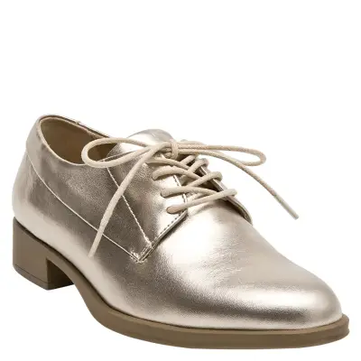Zapato Cuero Mujer  Oxford Dorado 16hrs #39 - miniatura 1
