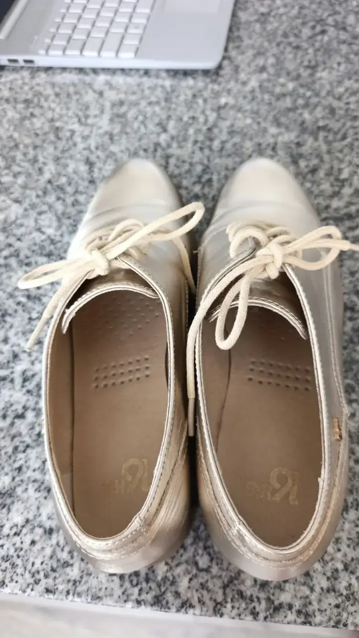 Zapato Cuero Mujer Oxford Dorado 16hrs #39 - 3