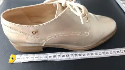 Zapato Cuero Mujer  Oxford Dorado 16hrs #39 - miniatura 4