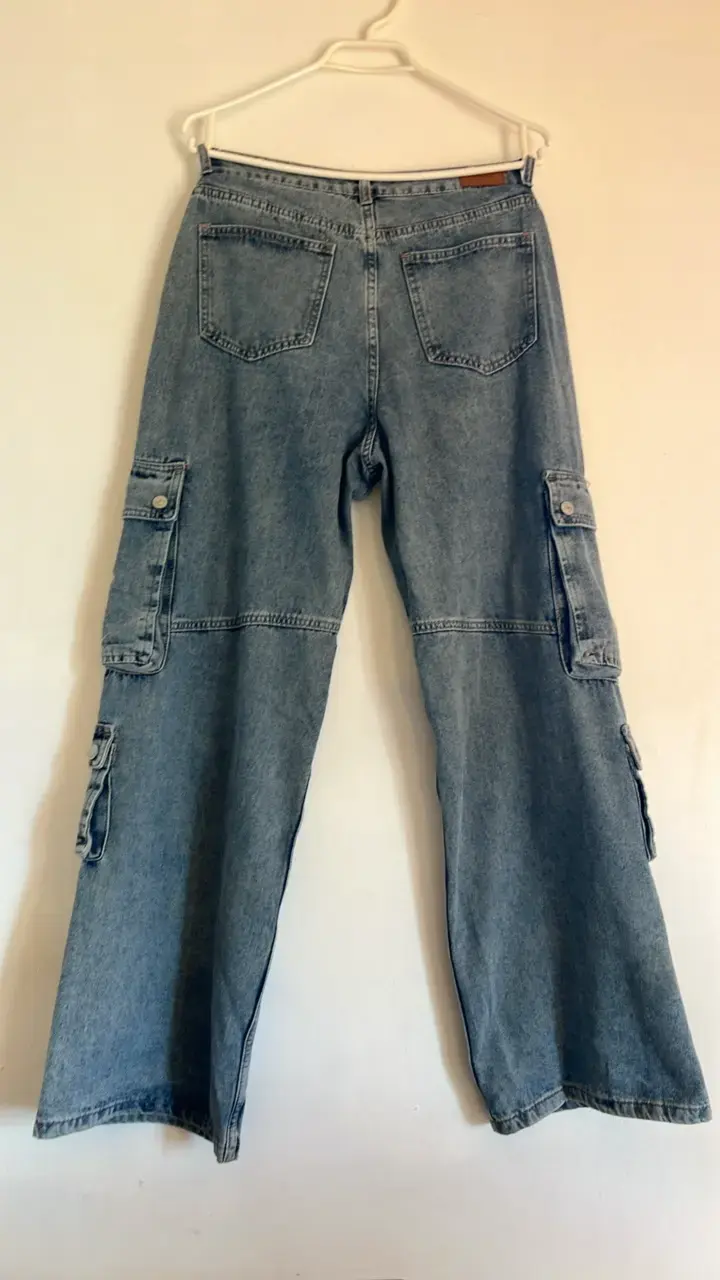 Pantalones cargo de mezclilla Opposite talla 40 - 4