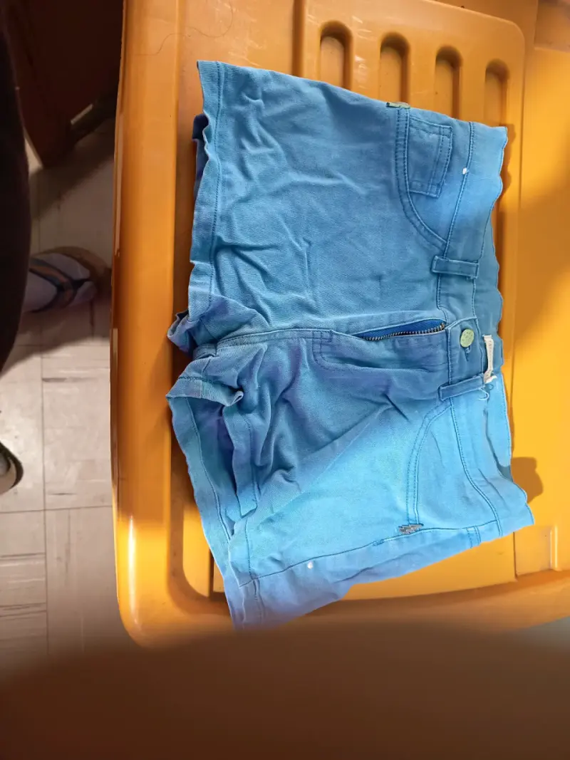 Shorts de mezclilla azul para mujer - 2