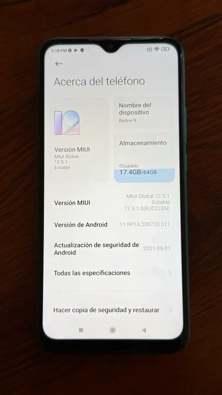 Smartphone Xiaomi Redmi 9 azul en buen estado - 5