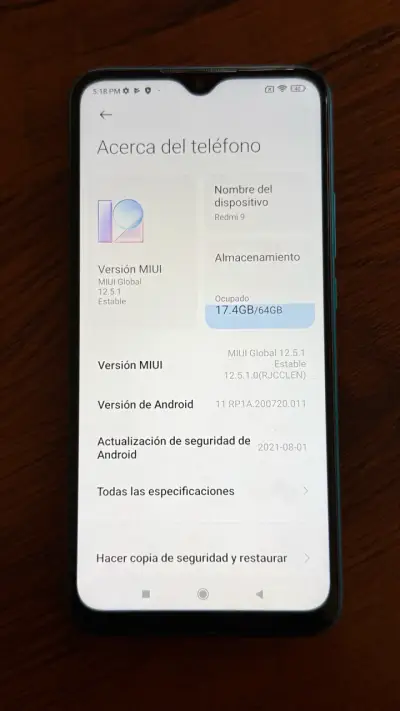 Smartphone Xiaomi Redmi 9 azul en buen estado - miniatura 5