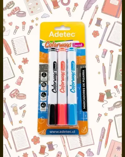Set de Marcadores de Pizarra Adetec Colorways - miniatura 2