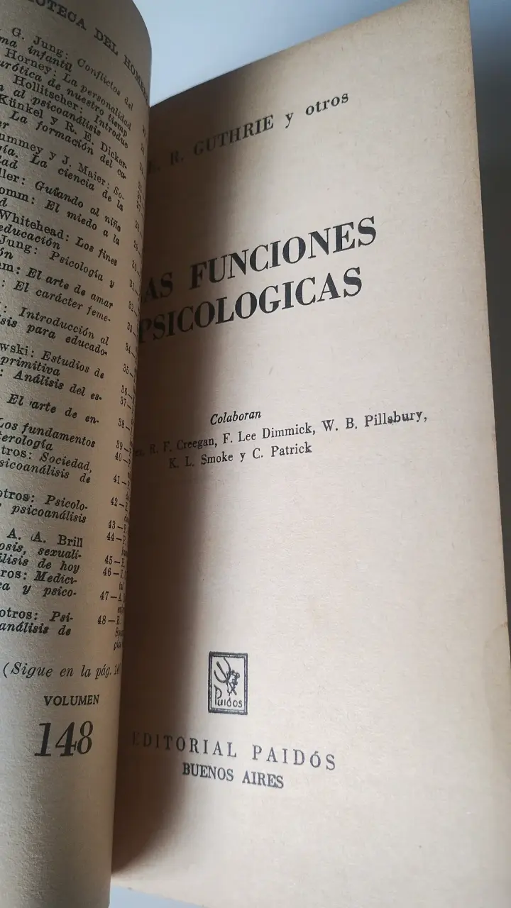 Libro 'Las Funciones Psicológicas' de E.R. Guthrie - 2