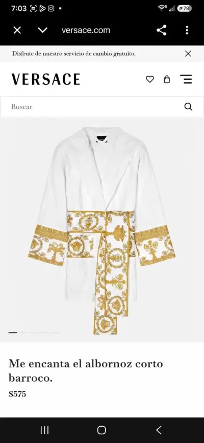 Bata de baño Versace con diseño barroco - miniatura 2