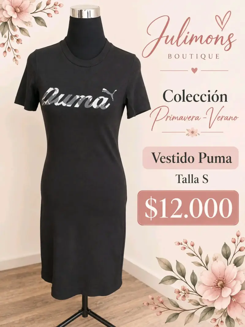 Vestido negro Puma talla S