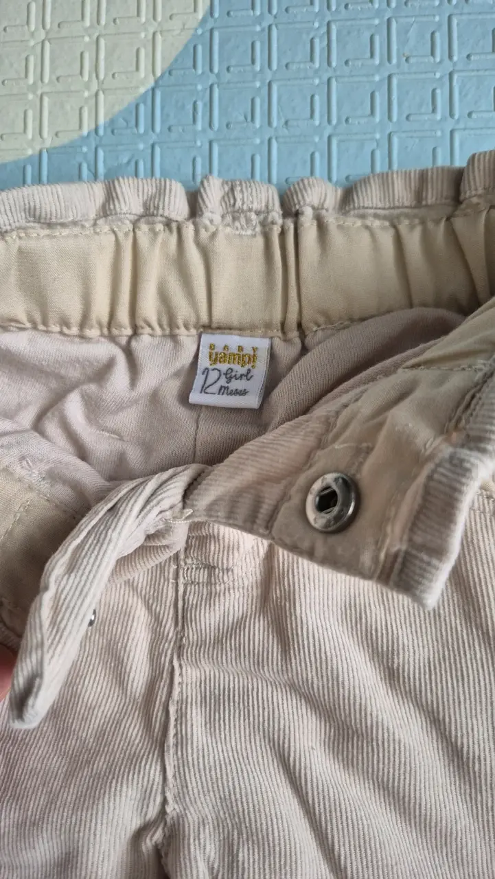 Pantalones de bebé beige talla 12 meses - 3