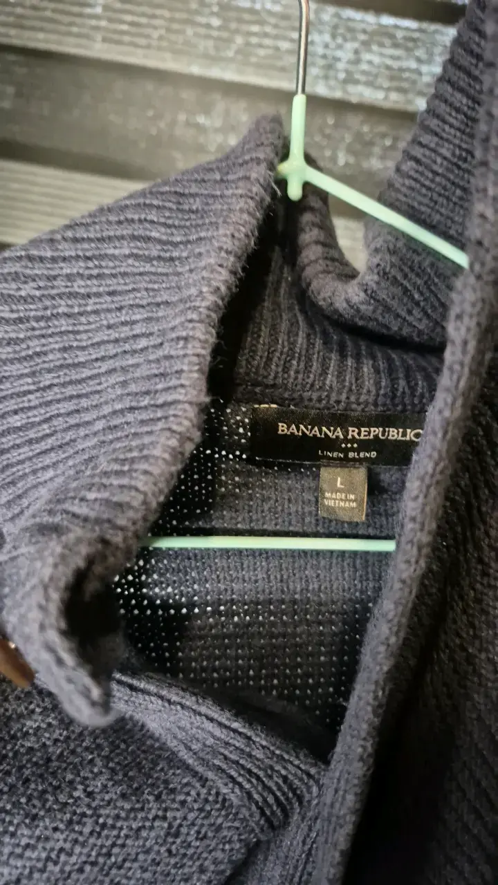 Cardigan Banana Republic de lino mezcla azul - 2