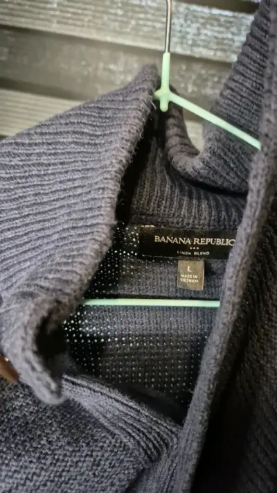 Cardigan Banana Republic de lino mezcla azul - miniatura 2