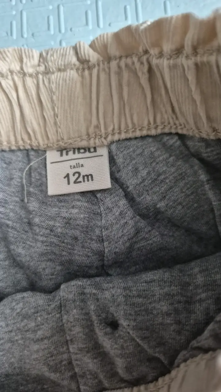 Pantalones de bebé beige talla 12 meses - 3