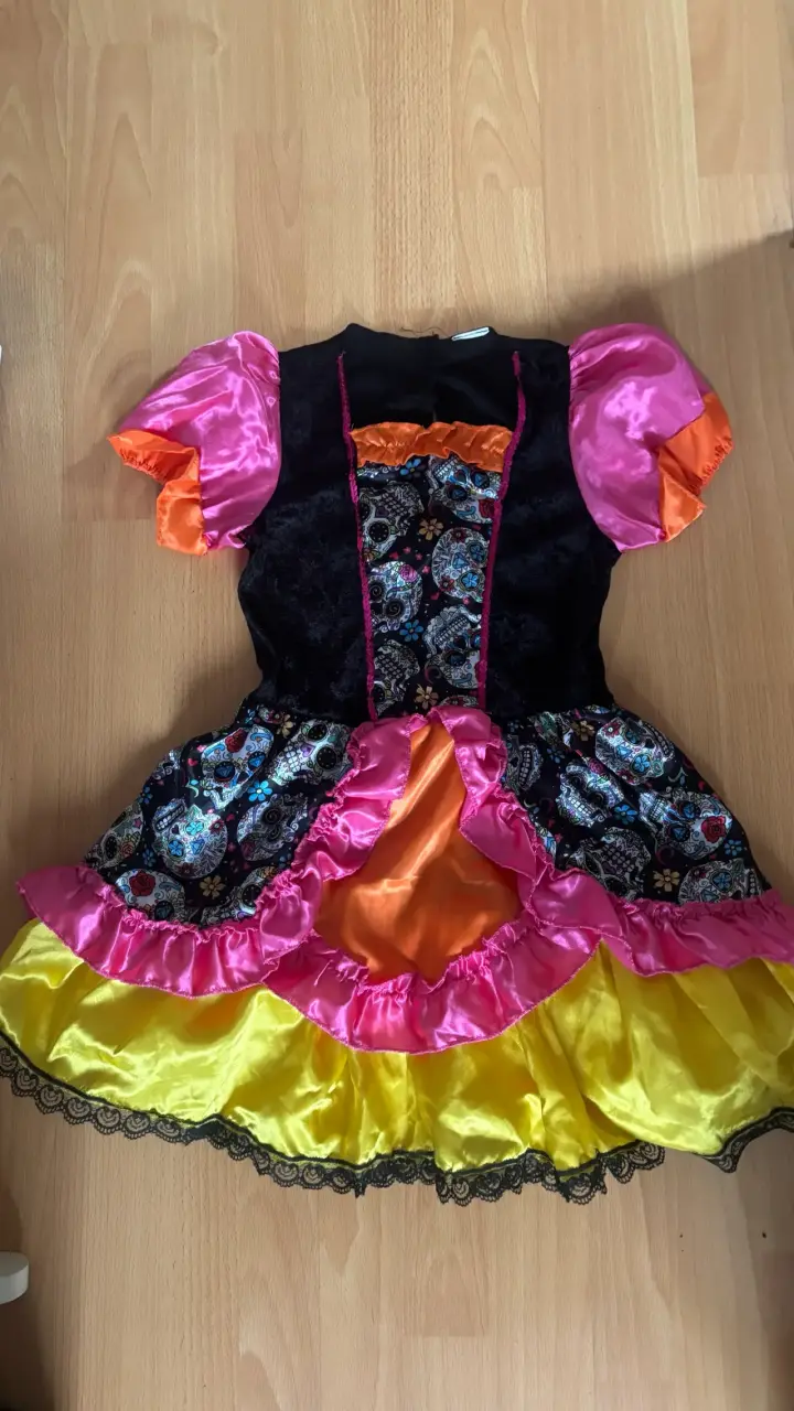 Disfraz infantil de Catrina colorido
