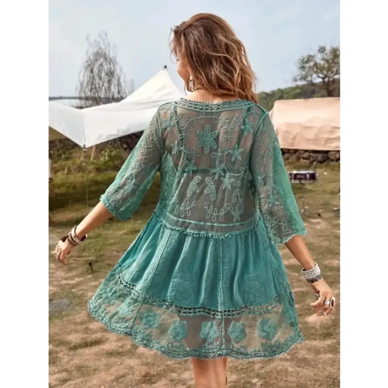 Vestido bohemio de encaje verde *marca GIOIO* - 3