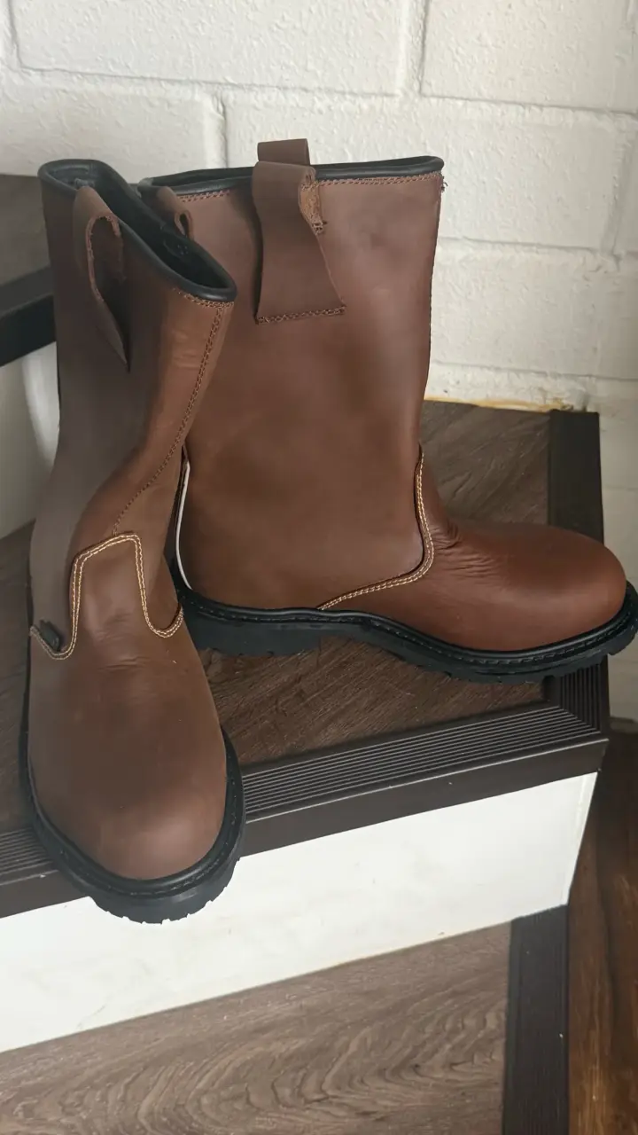 Botas de cuero café para Soldador