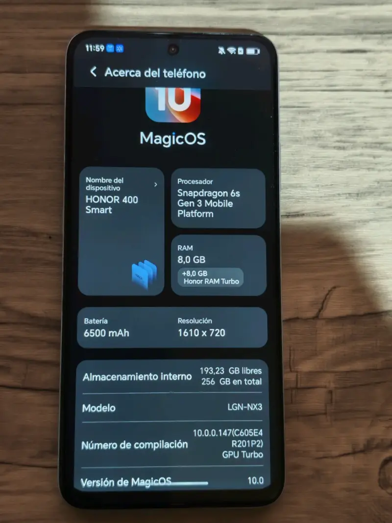 Smartphone Honor 400 Smart 256GB gris más audífon - 1