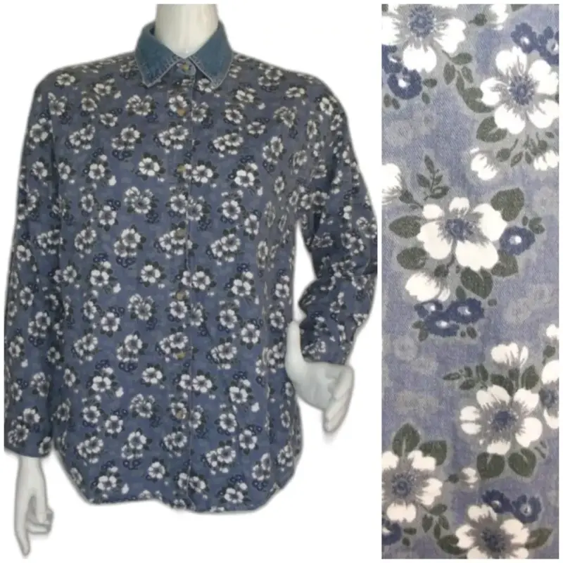 Camisa de mezclilla floral - 3