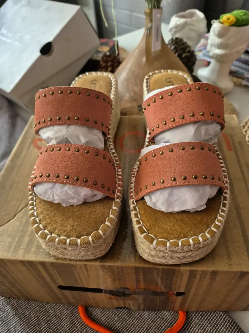 Sandalias de Plataforma Mujer Color Terracota - 4