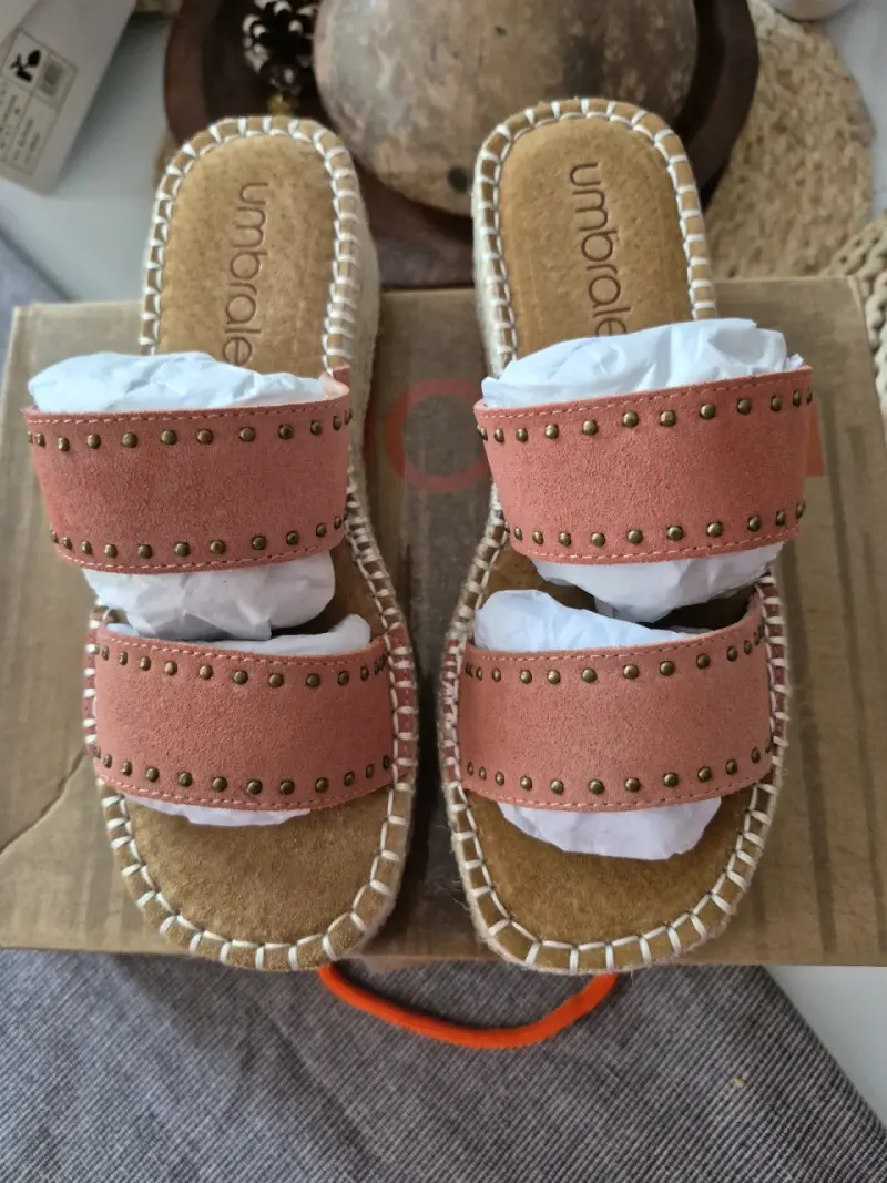 Sandalias de Plataforma Mujer Color Terracota - 5