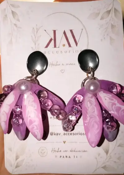 Aros de flores artesanales KAV en varios colores - miniatura 1