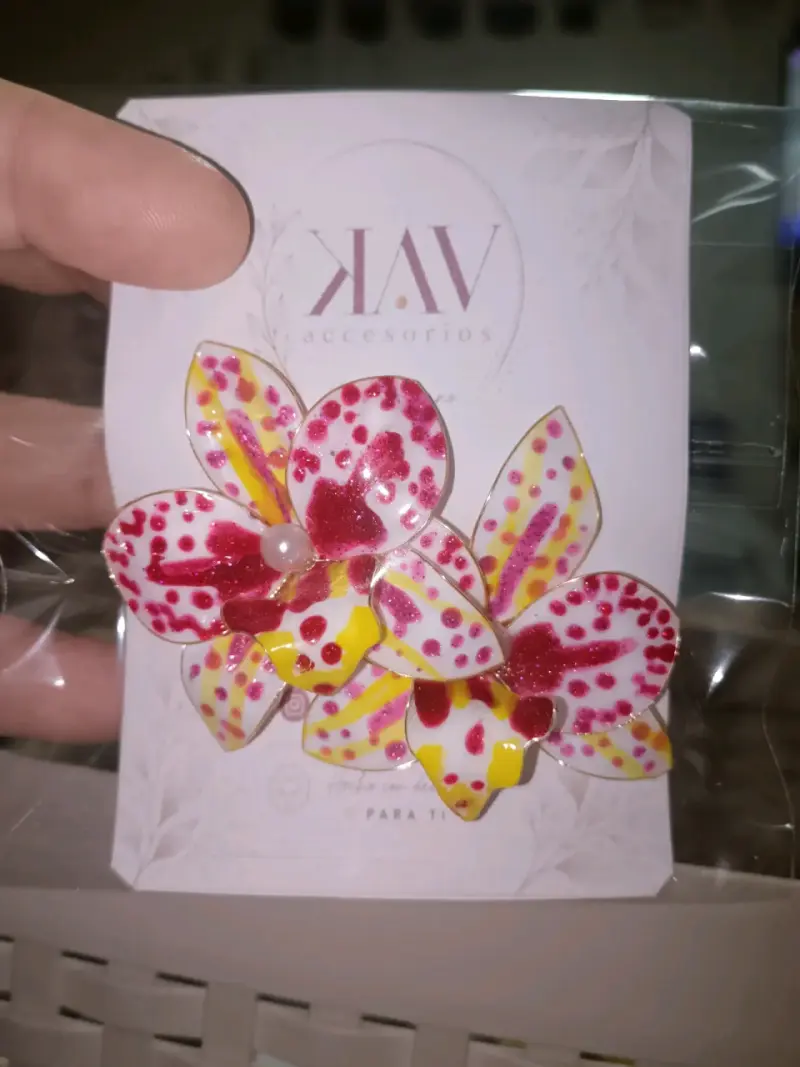 Aros de flores artesanales KAV en varios colores - 6