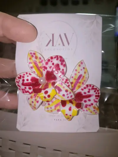 Aros de flores artesanales KAV en varios colores - miniatura 6