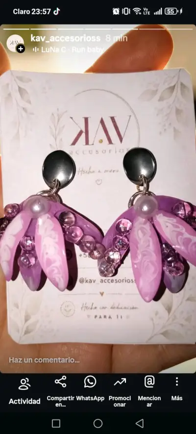 Aros de flores artesanales KAV en varios colores - miniatura 7
