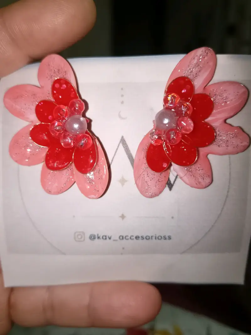 Aros de flores artesanales KAV en varios colores - 8