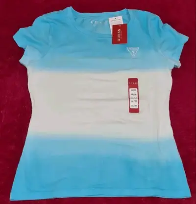 Polera Mujer Guess Azul y Blanca Talla M - miniatura 1