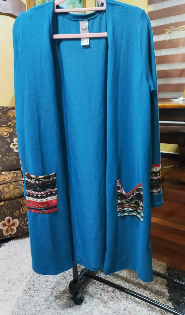 Cardigan largo con diseño étnico - 1